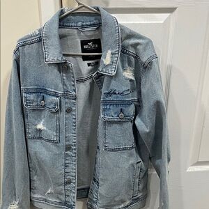 Hollister Light Blue Ripped Denim Jacket